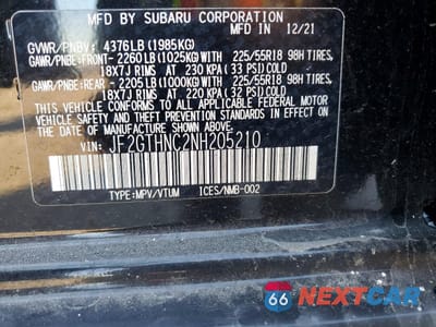 Zdjęcie 13 z 13 samochodu: 2022 SUBARU CROSSTREK LIMITED VIN:JF2GTHNC2NH205210 - miniatura