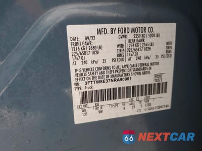 Zdjęcie 12 z 12 samochodu: 2022 FORD MAVERICK XL VIN:3FTTW8E37NRA90901 - miniatura