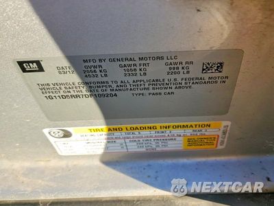Zdjęcie 12 z 12 samochodu: 2013 CHEVROLET MALIBU 1LT VIN:1G11D5RR7DF109204 - miniatura