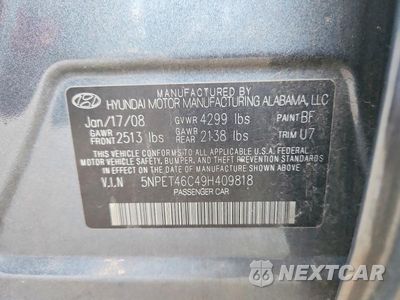 Zdjęcie 12 z 12 samochodu: 2009 HYUNDAI SONATA VIN:5NPET46C49H409818 - miniatura