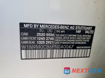 Zdjęcie 13 z 13 samochodu: 2023 MERCEDES-BENZ EQB 250+ VIN:W1N9M0CB6PN040047 - miniatura