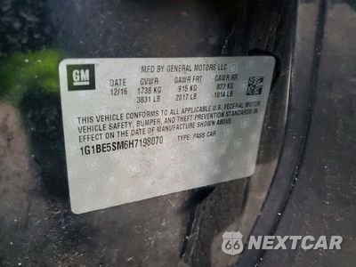 Zdjęcie 12 z 12 samochodu: 2017 CHEVROLET CRUZE LT VIN:1G1BE5SM6H7198070 - miniatura