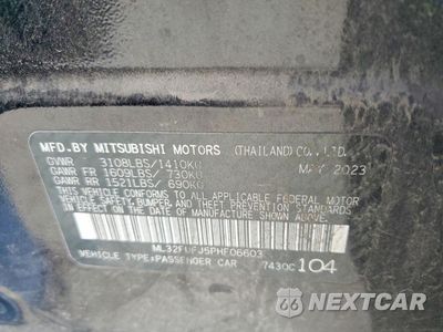 Zdjęcie 12 z 12 samochodu: 2023 MITSUBISHI MIRAGE G4 ES VIN:ML32FUFJ5PHF06603 - miniatura