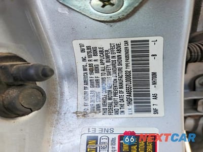 Zdjęcie 12 z 12 samochodu: 2007 HONDA CIVIC GX VIN:1HGFA46557L000832 - miniatura