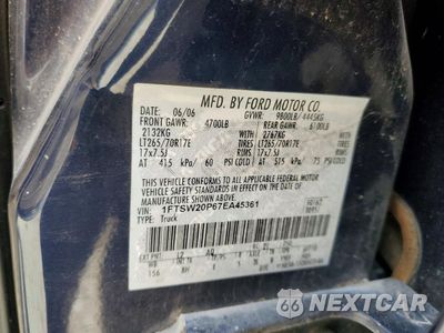 Zdjęcie 12 z 13 samochodu: 2007 FORD F250 SUPER DUTY VIN:1FTSW20P67EA45361 - miniatura