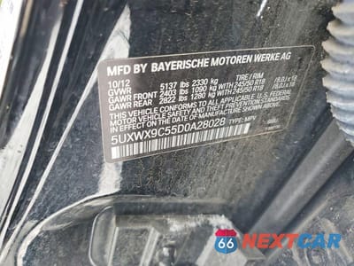 Zdjęcie 12 z 12 samochodu: 2013 BMW X3 XDRIVE28I VIN:5UXWX9C55D0A28028 - miniatura