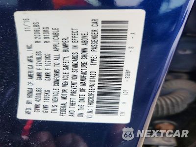 Zdjęcie 12 z 12 samochodu: 2017 HONDA ACCORD LX VIN:1HGCR2F36HA101423 - miniatura