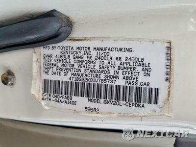Zdjęcie 12 z 12 samochodu: 2001 TOYOTA CAMRY CE VIN:4T1BG22K01U785737 - miniatura