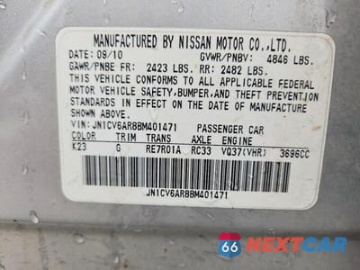 Zdjęcie 13 z 13 samochodu: 2011 INFINITI G37 SEDAN X VIN:JN1CV6AR8BM401471 - miniatura