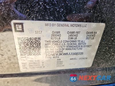 Zdjęcie 14 z 15 samochodu: 2018 CHEVROLET TRAVERSE PREMIER VIN:1GNEVJKW0JJ168335 - miniatura