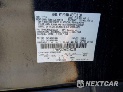 Zdjęcie 12 z 12 samochodu: 2016 FORD TAURUS SHO VIN:1FAHP2KTXGG100339 - miniatura