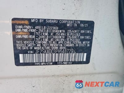 Zdjęcie 12 z 12 samochodu: 2023 SUBARU FORESTER VIN:JF2SKADC3PH548729 - miniatura