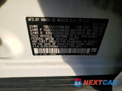 Zdjęcie 13 z 13 samochodu: 2024 HONDA HR-V SPORT VIN:3CZRZ2H56RM760964 - miniatura