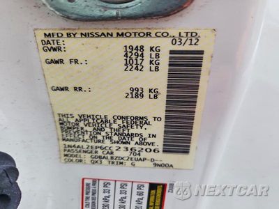 Zdjęcie 12 z 12 samochodu: 2012 NISSAN ALTIMA S VIN:1N4AL2EP6CC236206 - miniatura