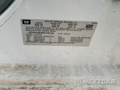 Zdjęcie 12 z 12 samochodu: 2015 GMC SIERRA K1500 SLT VIN:1GTV2VEC0FZ176132 - miniatura