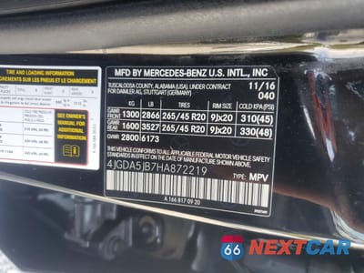 Zdjęcie 13 z 13 samochodu: 2017 MERCEDES-BENZ GLE 350 VIN:4JGDA5JB7HA872219 - miniatura