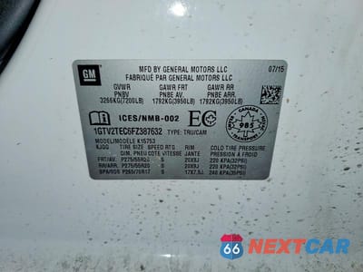 Zdjęcie 12 z 12 samochodu: 2015 GMC SIERRA K1500 VIN:1GTV2TEC6FZ387632 - miniatura