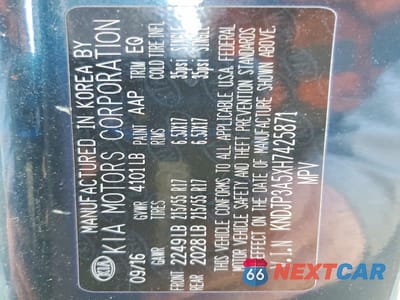 Zdjęcie 13 z 13 samochodu: 2017 KIA SOUL + VIN:KNDJP3A5XH7425871 - miniatura