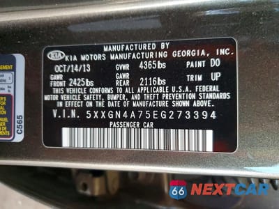 Zdjęcie 12 z 12 samochodu: 2014 KIA OPTIMA EX VIN:5XXGN4A75EG273394 - miniatura