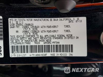 Zdjęcie 12 z 13 samochodu: 2018 TOYOTA TACOMA DOUBLE CAB VIN:3TMCZ5AN8JM179882 - miniatura