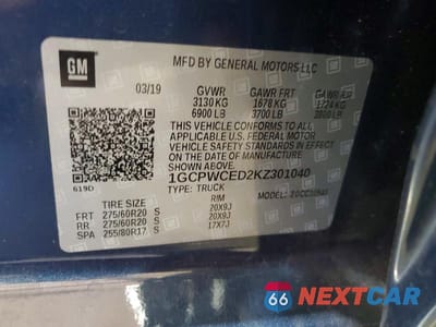 Zdjęcie 12 z 12 samochodu: 2019 CHEVROLET SILVERADO C1500 LT VIN:1GCPWCED2KZ301040 - miniatura