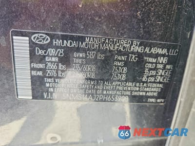 Zdjęcie 14 z 15 samochodu: 2023 HYUNDAI SANTA FE SE VIN:5NMS14AJ2PH653900 - miniatura