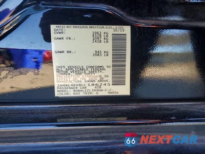 Zdjęcie 12 z 12 samochodu: 2020 NISSAN ALTIMA SL VIN:1N4BL4EV8LC186245 - miniatura