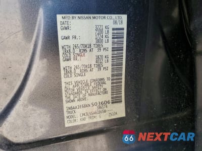 Zdjęcie 12 z 12 samochodu: 2019 NISSAN TITAN 2WD V8 CREW CAB 5.6L SV VIN:1N6AA1E68KN503606 - miniatura