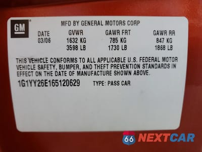 Zdjęcie 12 z 13 samochodu: 2006 CHEVROLET CORVETTE Z06 VIN:1G1YY26E165120629 - miniatura