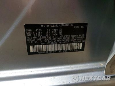 Zdjęcie 12 z 15 samochodu: 2018 SUBARU IMPREZA PREMIUM PLUS VIN:4S3GTAD61J3708557 - miniatura