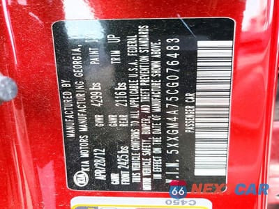 Zdjęcie 12 z 12 samochodu: 2012 KIA OPTIMA LX VIN:5XXGM4A75CG076483 - miniatura