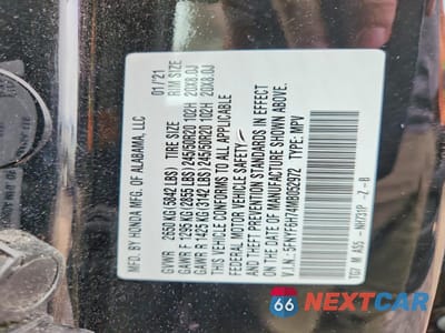 Zdjęcie 13 z 14 samochodu: 2021 HONDA PILOT BLACK VIN:5FNYF6H74MB052972 - miniatura