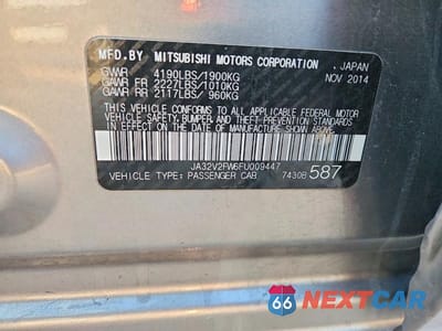 Zdjęcie 12 z 12 samochodu: 2015 MITSUBISHI LANCER SE VIN:JA32V2FW6FU009447 - miniatura