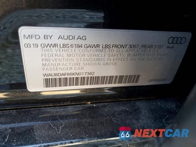 Zdjęcie 12 z 13 samochodu: 2019 AUDI A8 L VIN:WAU8DAF86KN017382 - miniatura