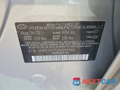 Zdjęcie 12 z 12 samochodu: 2021 HYUNDAI SONATA SEL PLUS VIN:5NPEJ4J25MH069446 - miniatura