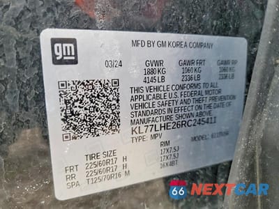 Zdjęcie 13 z 13 samochodu: 2024 CHEVROLET TRAX 1LT VIN:KL77LHE26RC245411 - miniatura