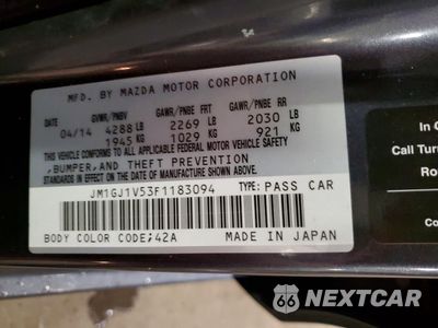 Zdjęcie 12 z 13 samochodu: 2015 MAZDA 6 TOURING VIN:JM1GJ1V53F1183094 - miniatura