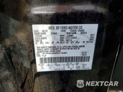 Zdjęcie 12 z 13 samochodu: 2005 FORD F150 SUPERCREW VIN:1FTPW14585KF12481 - miniatura