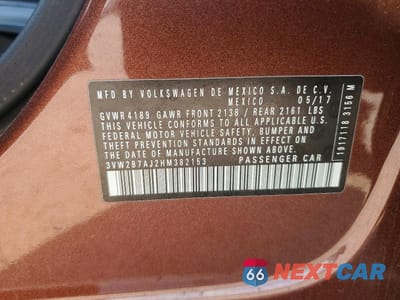 Zdjęcie 12 z 12 samochodu: 2017 VOLKSWAGEN JETTA S VIN:3VW2B7AJ2HM382153 - miniatura