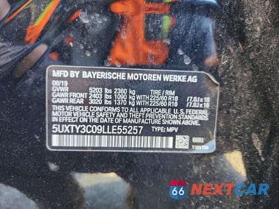 Zdjęcie 12 z 13 samochodu: 2020 BMW X3 SDRIVE30I VIN:5UXTY3C09LLE55257 - miniatura