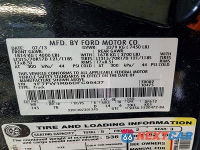 Zdjęcie 12 z 12 samochodu: 2013 FORD F150 SVT RAPTOR VIN:1FTFW1R66DFC99437 - miniatura