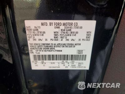 Zdjęcie 12 z 12 samochodu: 2013 FORD F150 SUPER CAB VIN:1FTFX1EF9DFC75684 - miniatura