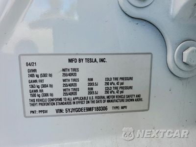 Zdjęcie 14 z 15 samochodu: 2021 TESLA MODEL Y VIN:5YJYGDEE9MF180306 - miniatura