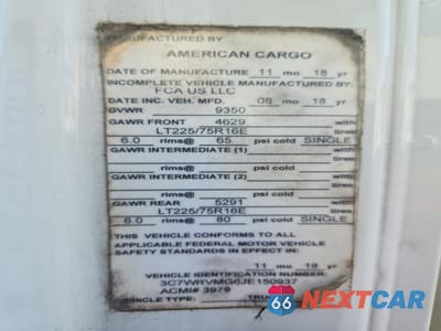 Zdjęcie 13 z 13 samochodu: 2018 RAM PROMASTER 3500 3500 STANDARD VIN:3C7WRVMG6JE150937 - miniatura