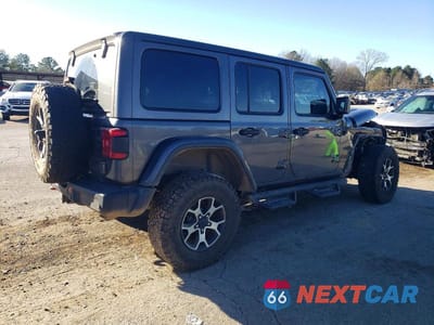 Trzecie zdjęcie samochodu z tyłu: 2020 JEEP WRANGLER UNLIMITED RUBICON VIN:1C4HJXFN2LW336018 - miniatura