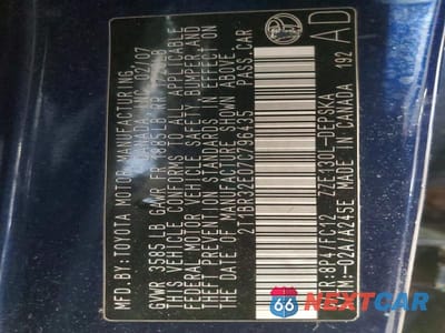Zdjęcie 12 z 12 samochodu: 2007 TOYOTA COROLLA S VIN:2T1BR32E07C796435 - miniatura