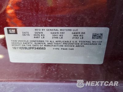 Zdjęcie 13 z 14 samochodu: 2015 CHEVROLET MALIBU 1LT VIN:1G11C5SL2FF349563 - miniatura