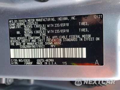 Zdjęcie 13 z 13 samochodu: 2022 TOYOTA HIGHLANDER XLE VIN:5TDGZRBH1NS178922 - miniatura