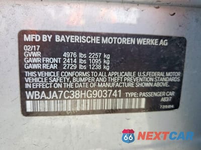 Zdjęcie 12 z 12 samochodu: 2017 BMW 530 XI VIN:WBAJA7C38HG903741 - miniatura