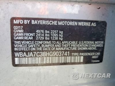 Zdjęcie 12 z 12 samochodu: 2017 BMW 530 XI VIN:WBAJA7C38HG903741 - miniatura